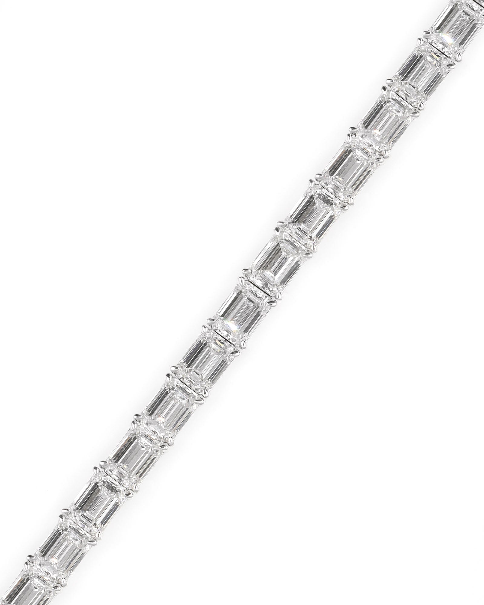 34.02ctw Emerald Cut Lab Diamond Bracelet