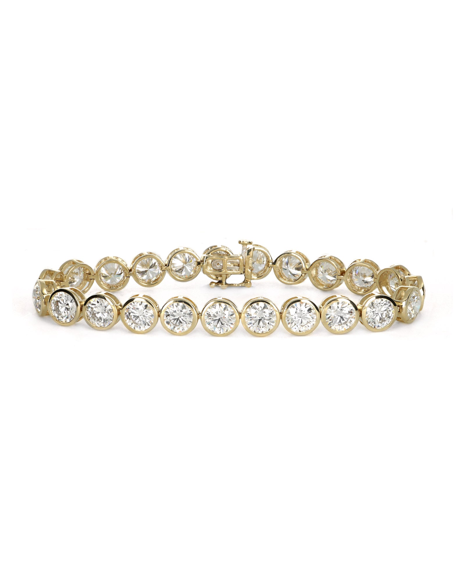 21.25ctw Round Bezel Set Lab Diamond Bracelet