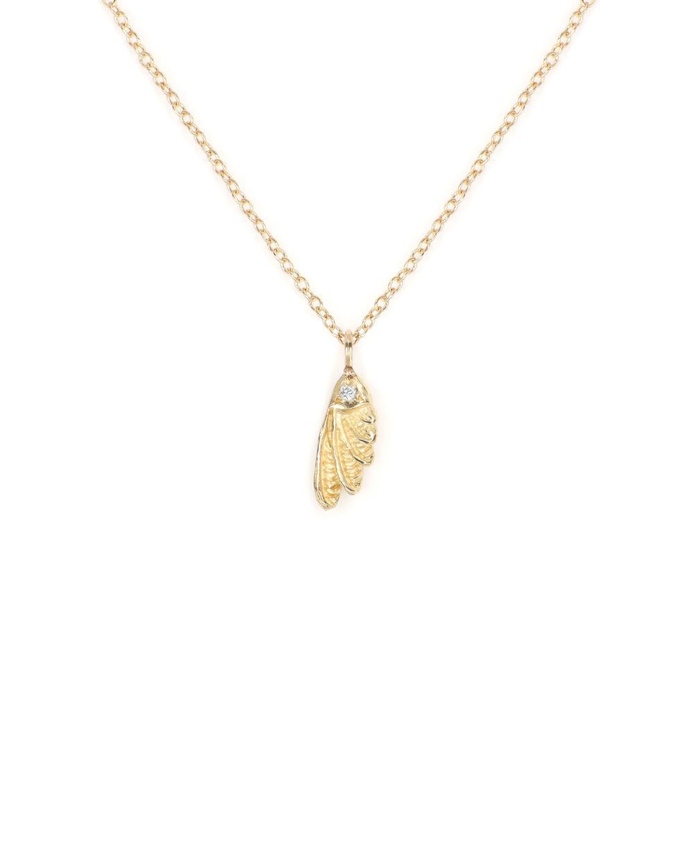 Small Angel Wing Diamond Necklace
