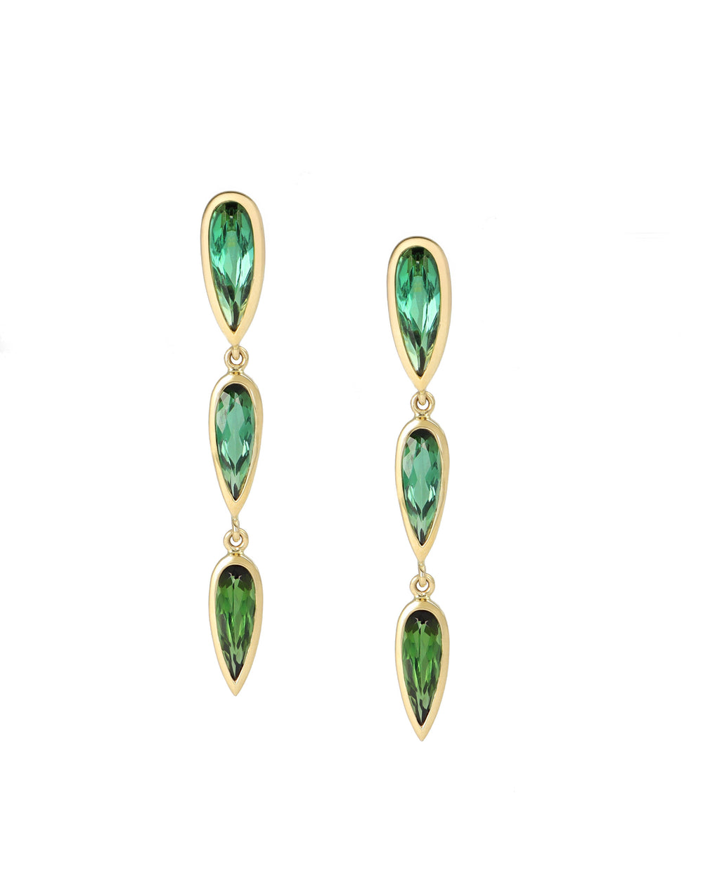 Elongated Tourmaline Drop Earrings