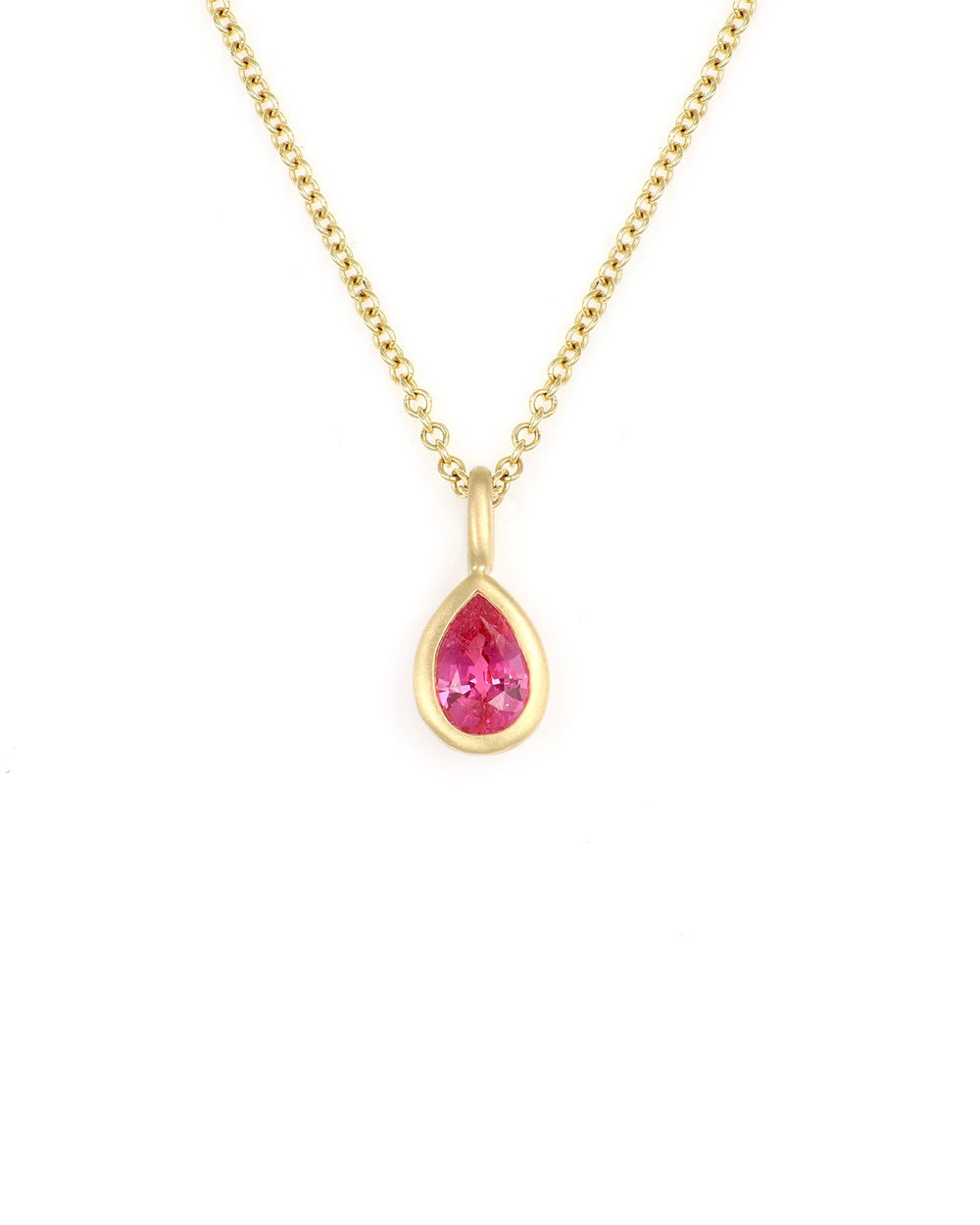 Pink Spinel Drop Charm