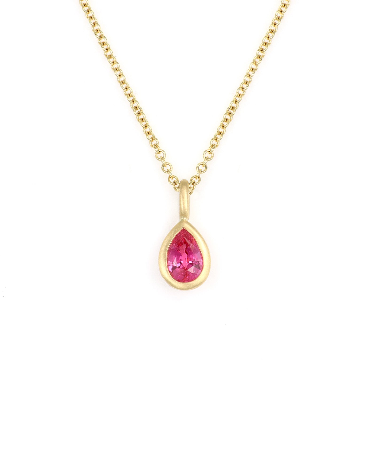 Pink Spinel Drop Charm