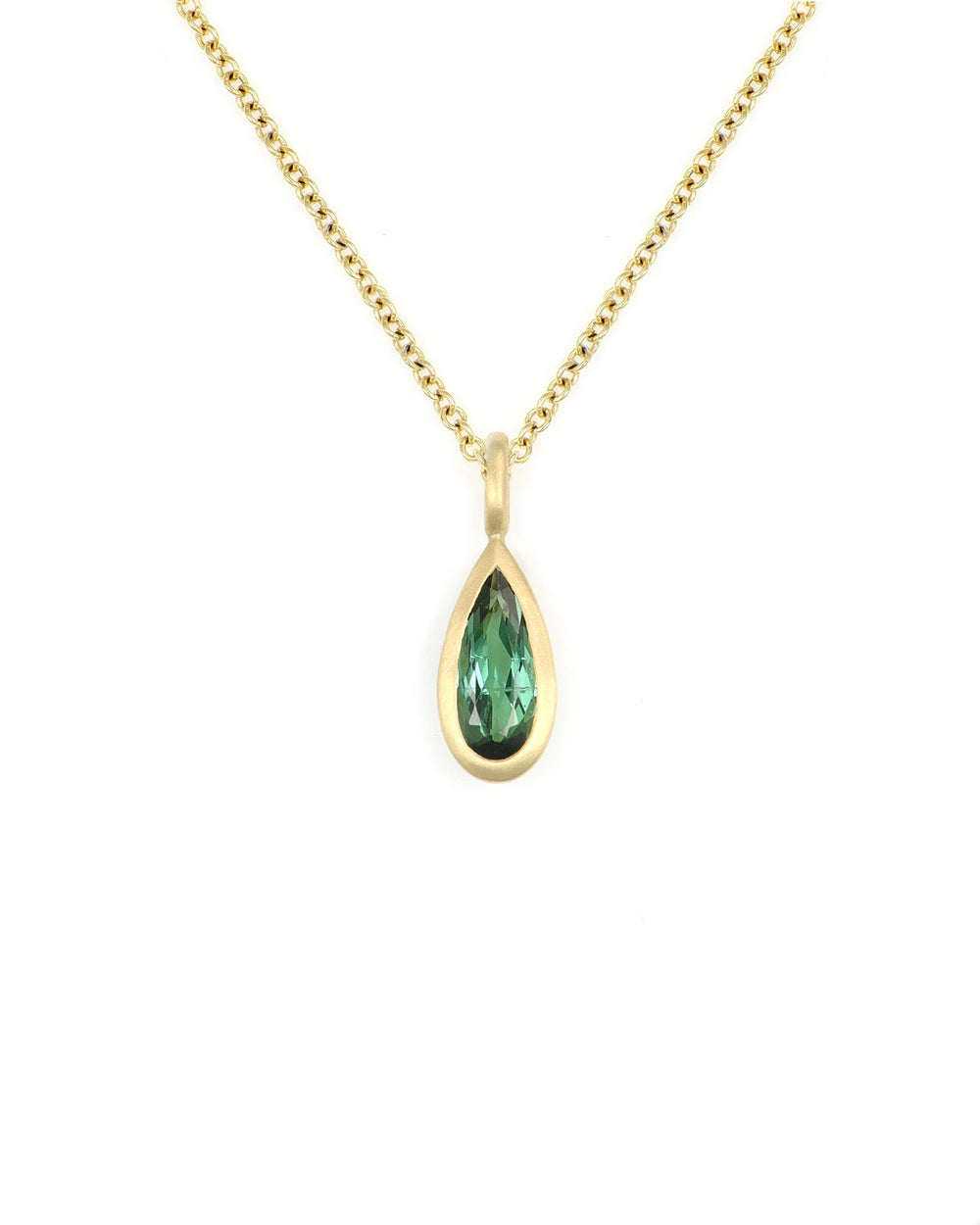 Green Tourmaline Drop Charm