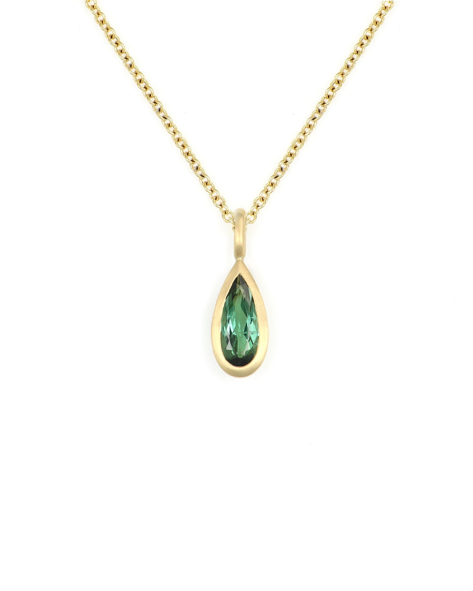 Green Tourmaline Drop Charm