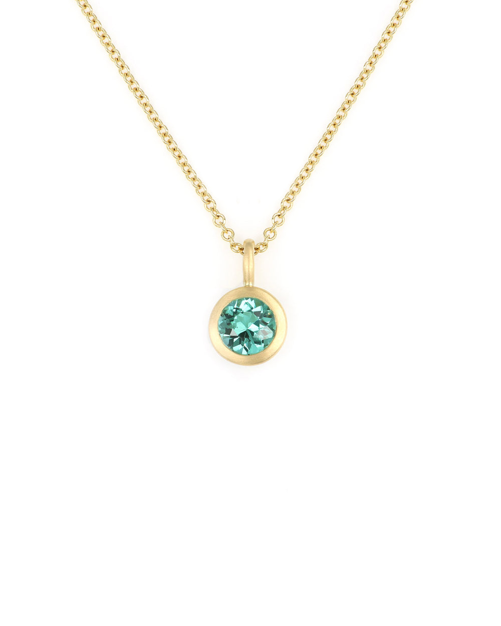 Round Green Tourmaline Charm