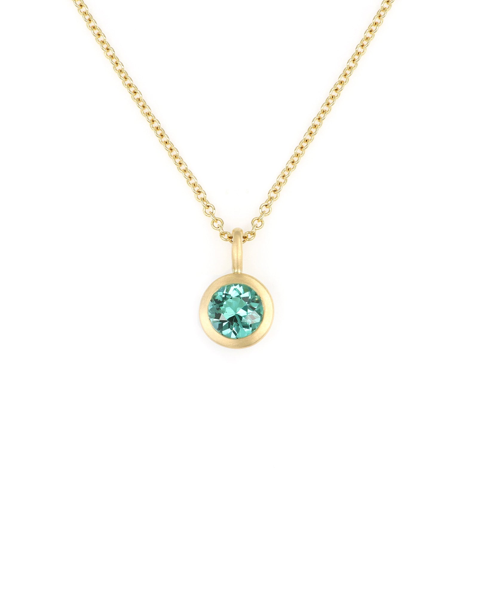 Round Green Tourmaline Charm