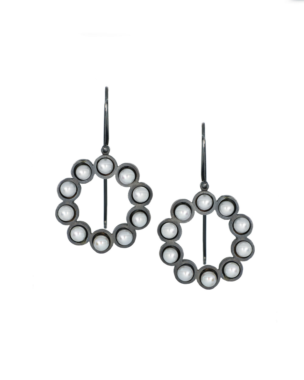 Pearl Circle Earrings