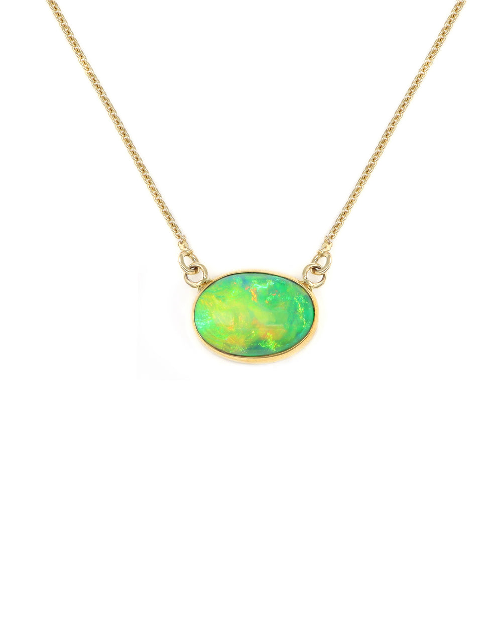 Oval Ethiopian Opal Necklace