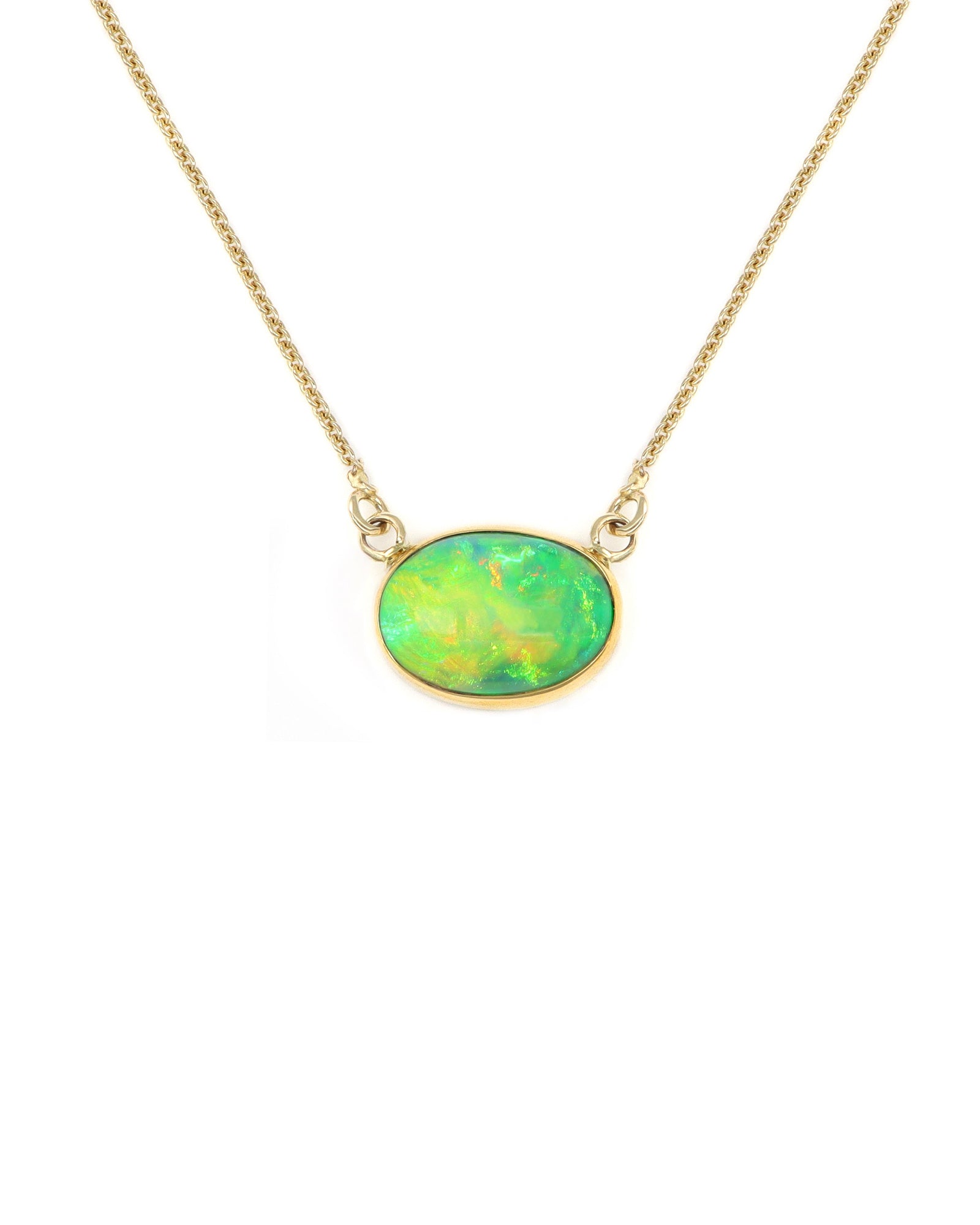 Oval Ethiopian Opal Necklace