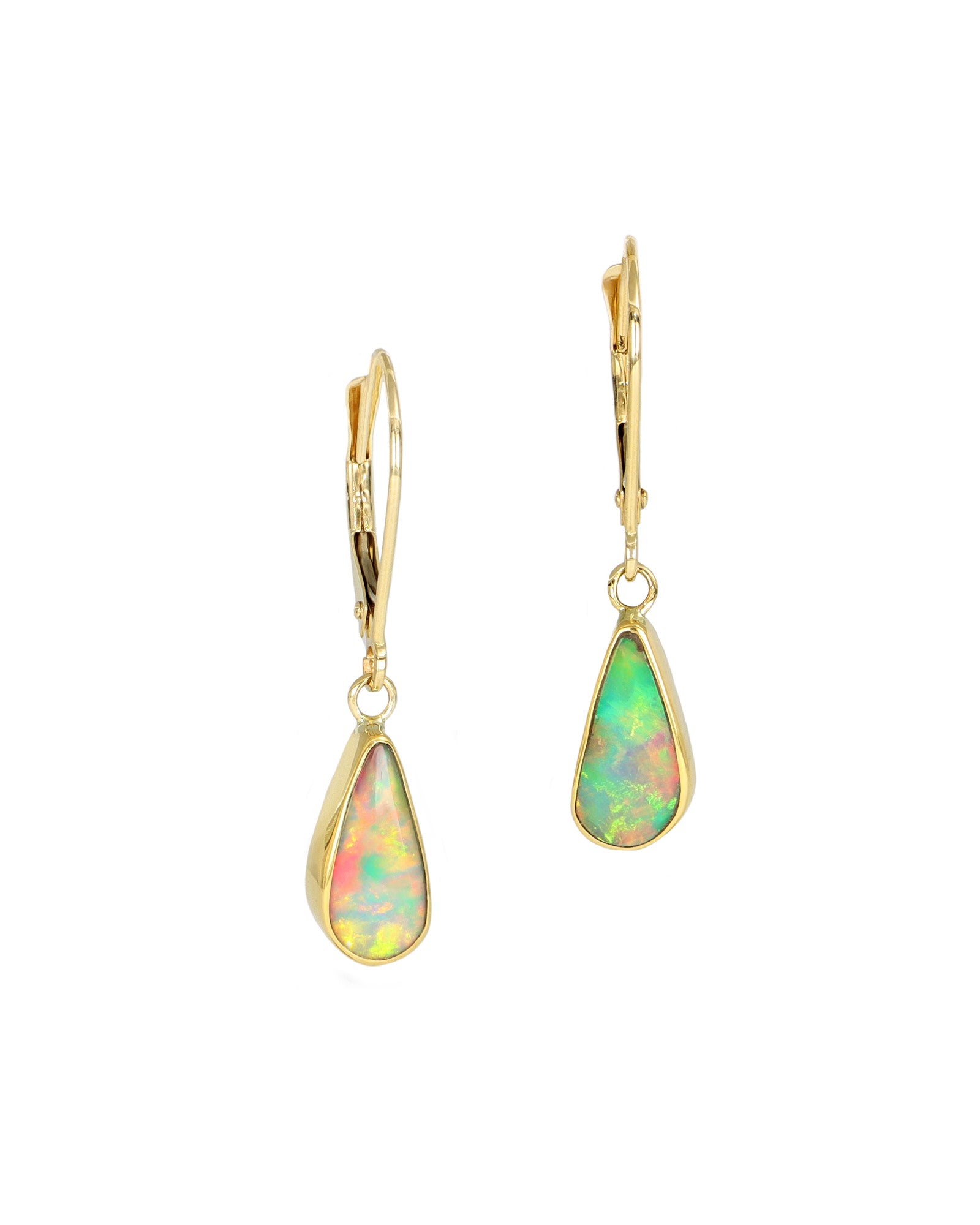 Elongated Drop Opal Earrings