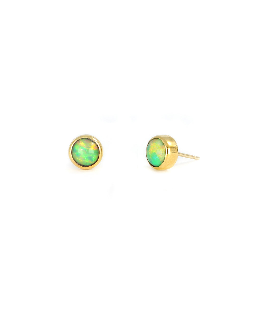 Round Opal Stud Earrings