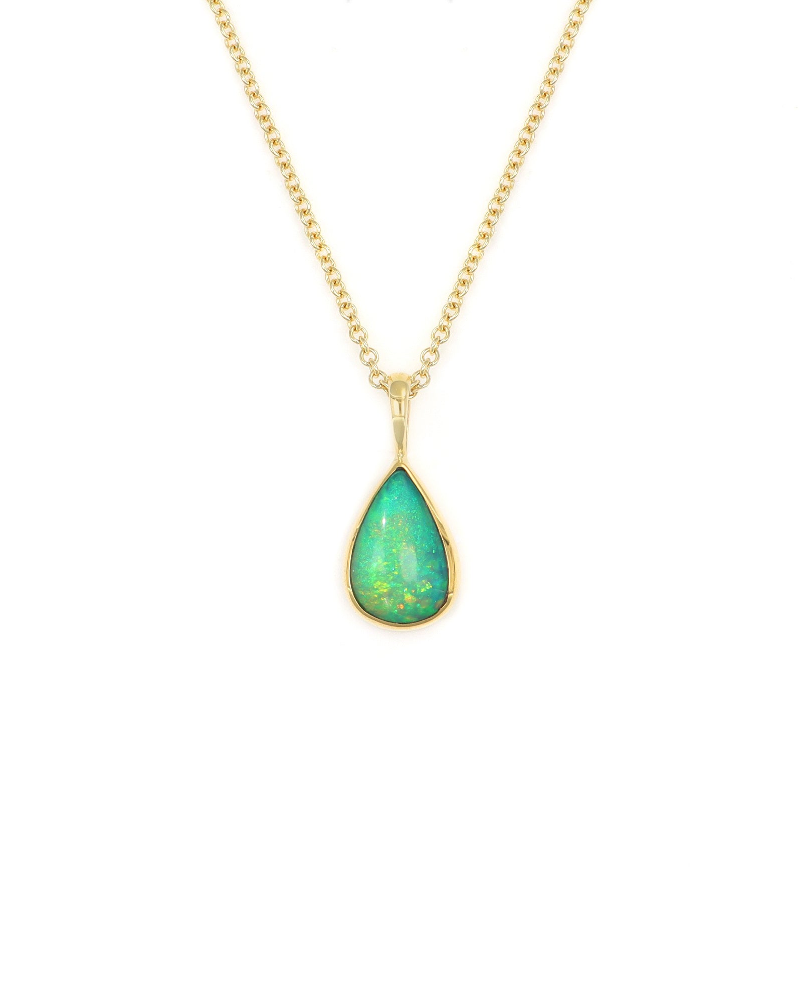 Dainty Drop Opal Pendant