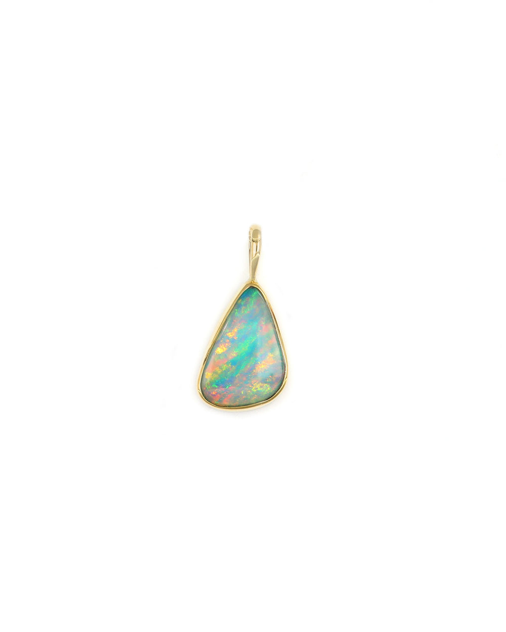 Offset Triangular Drop Opal Pendant