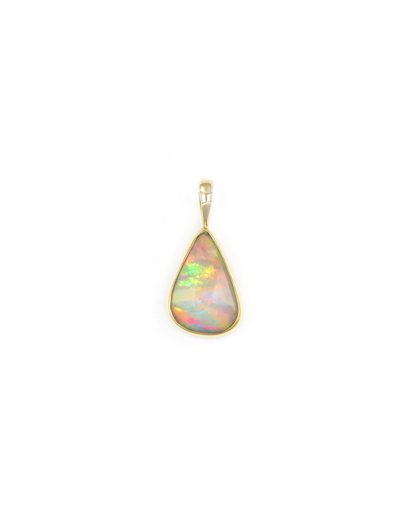 Offset Triangular Drop Opal Pendant