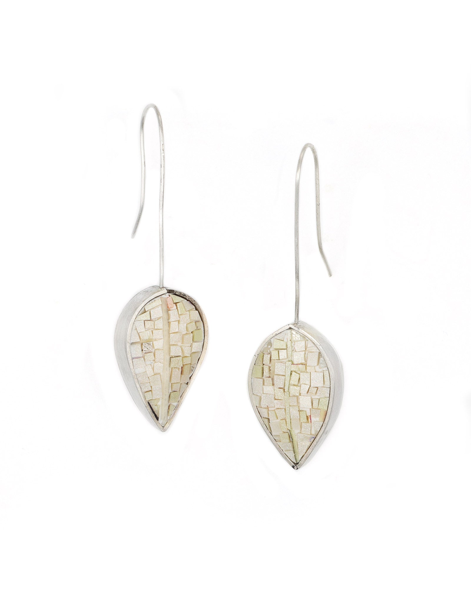 Pearlescent Leaf Earrings
