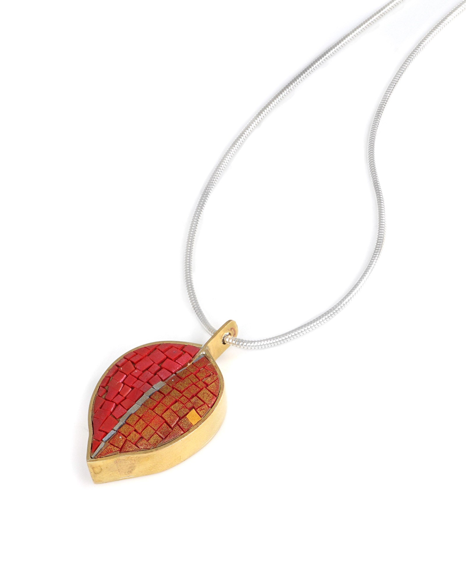 Red & Pink Leaf Pendant