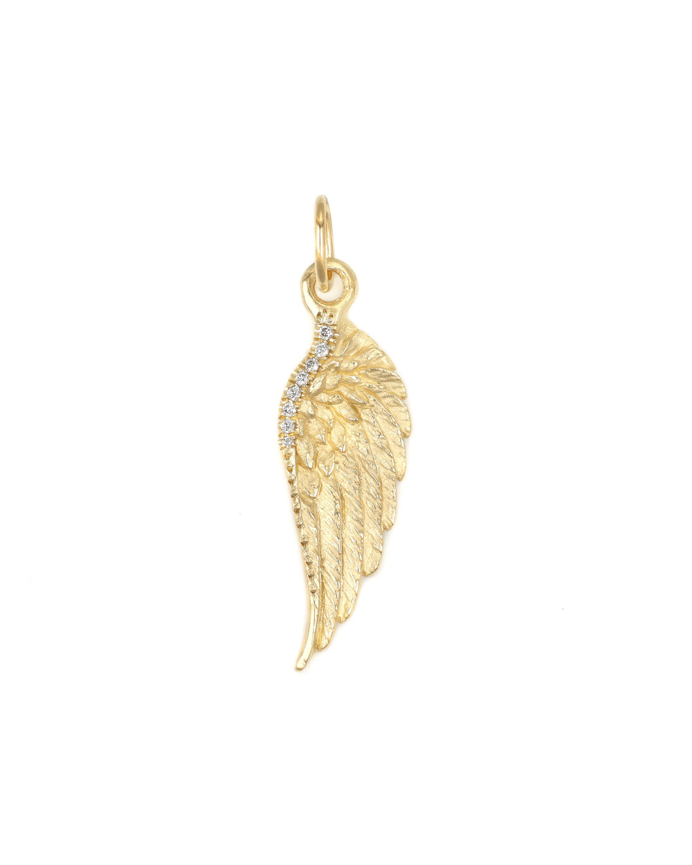 Diamond Large Feathered Wing Charm