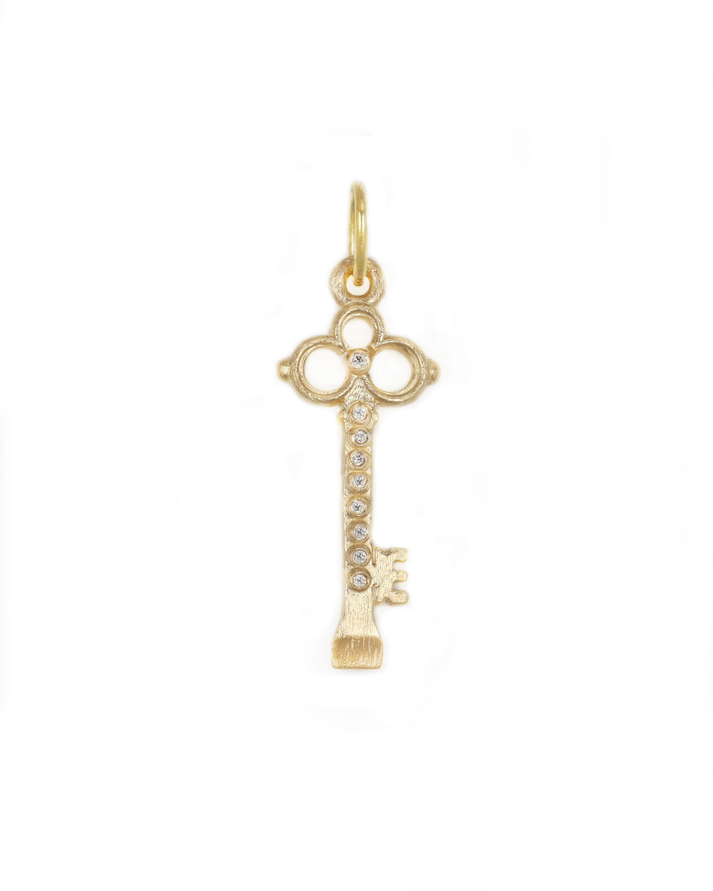Diamond Circle Key Charm