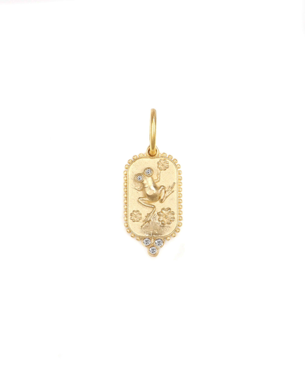 Diamond Dainty Tree Frog & Flowers Charm