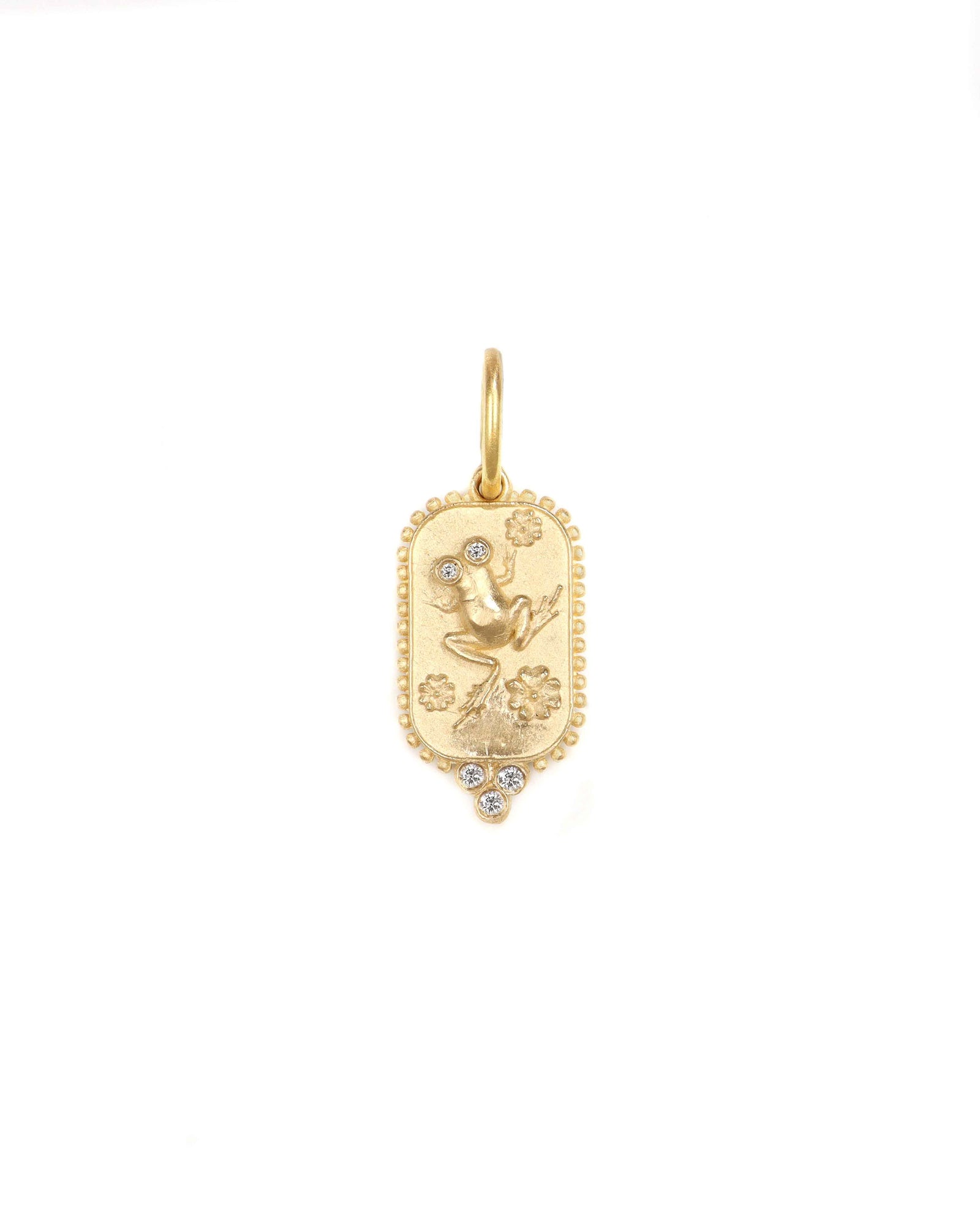 Diamond Dainty Tree Frog & Flowers Charm