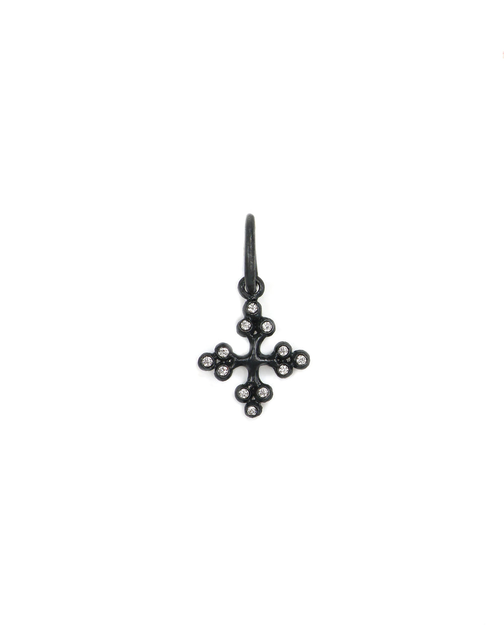 Diamond Balled Cross Charm