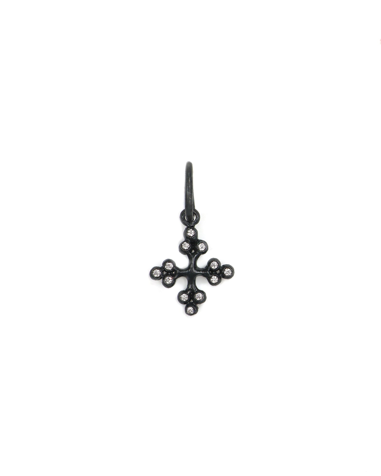 Diamond Balled Cross Charm