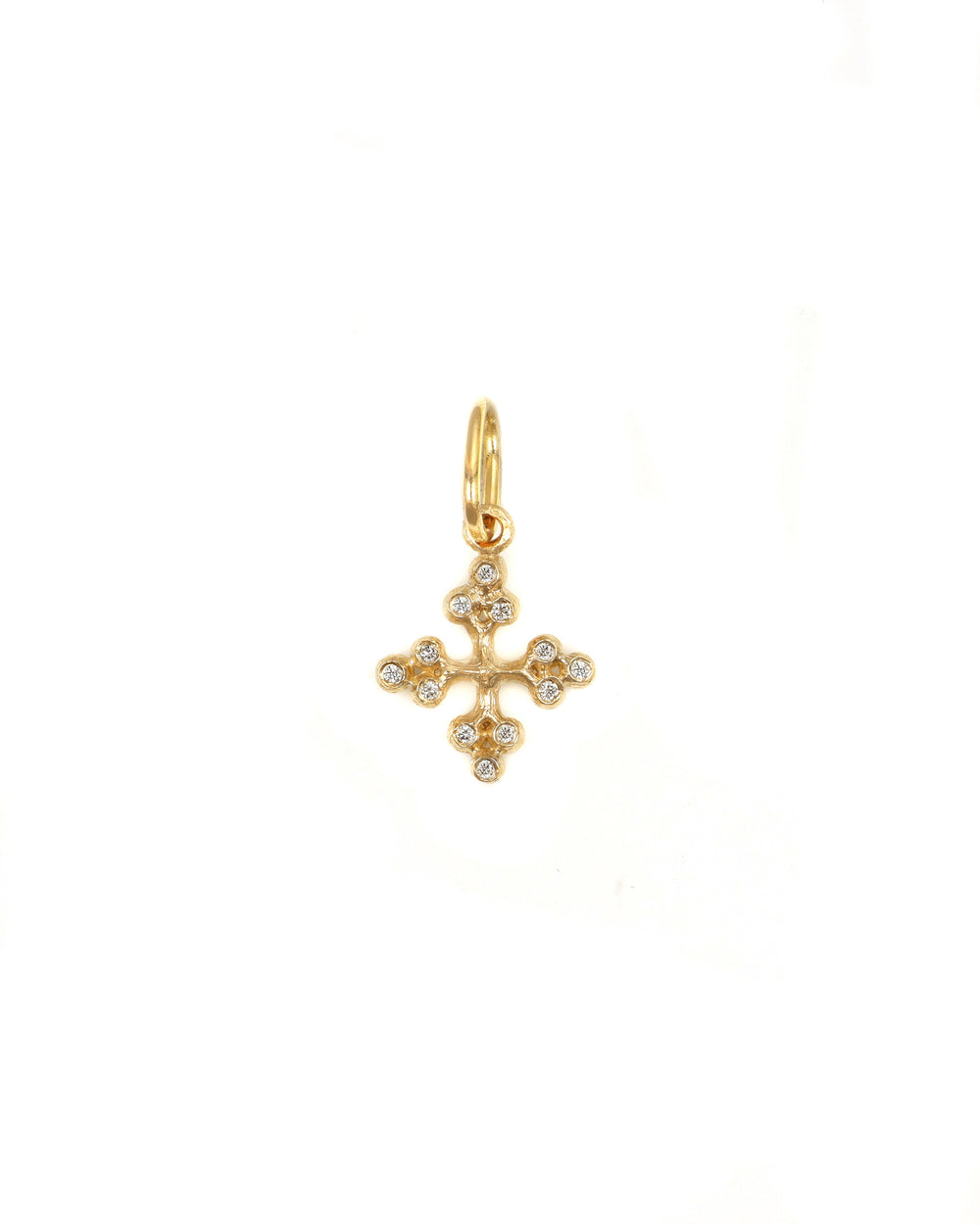 Dainty Diamond Balled Cross Charm