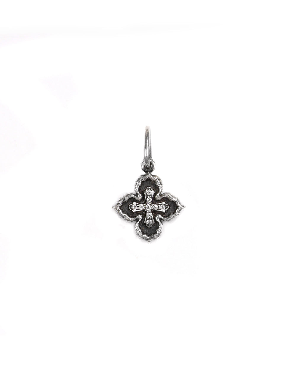 Dainty Diamond Latin 4 Point Ornate Charm
