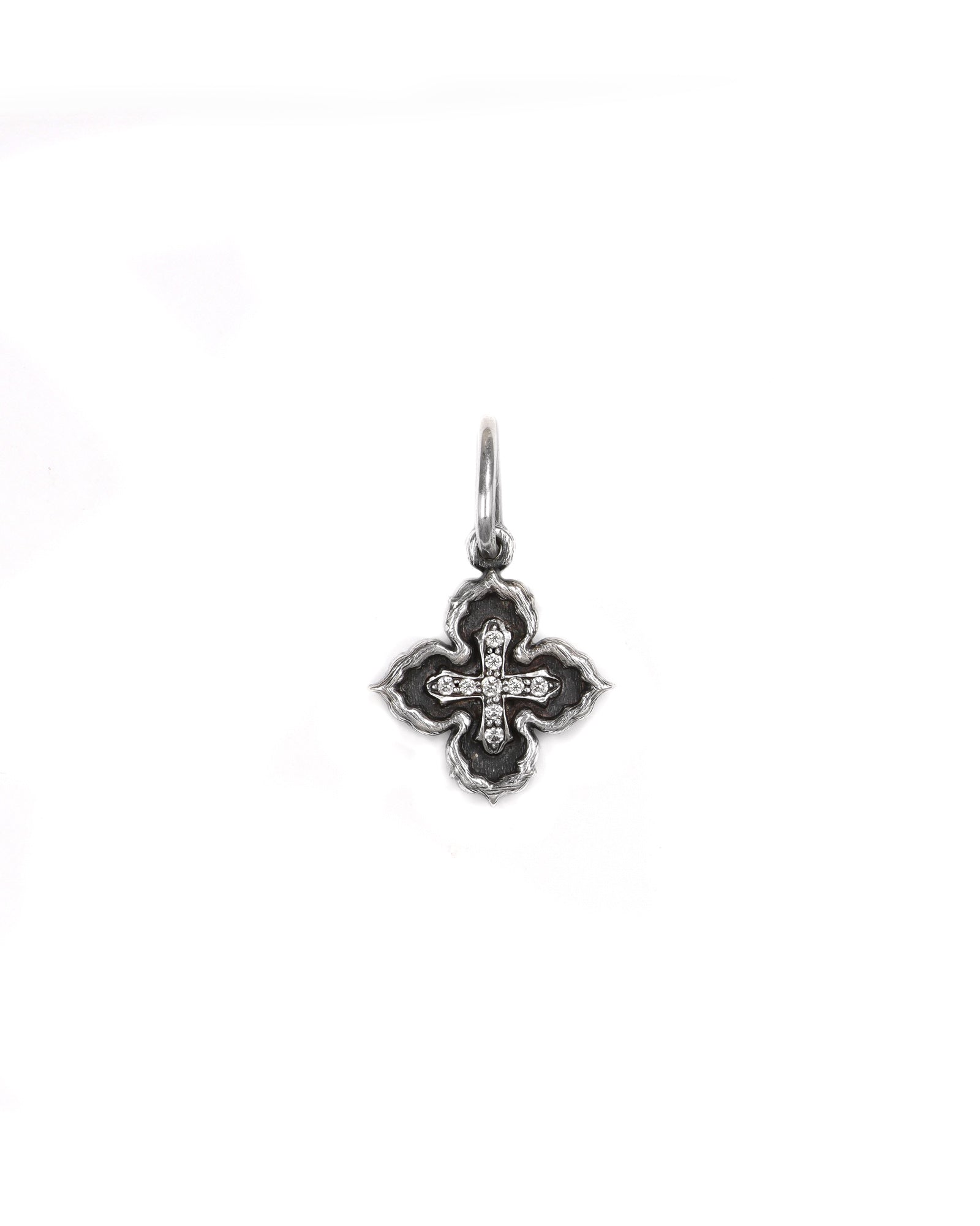 Dainty Diamond Latin 4 Point Ornate Charm