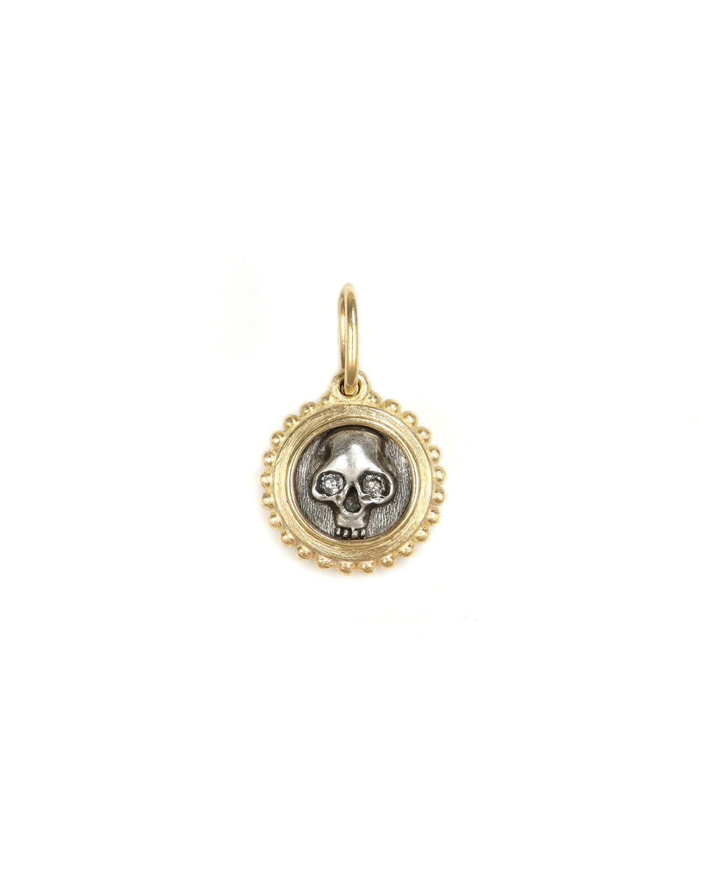 Diamond Skull and Heart Charm