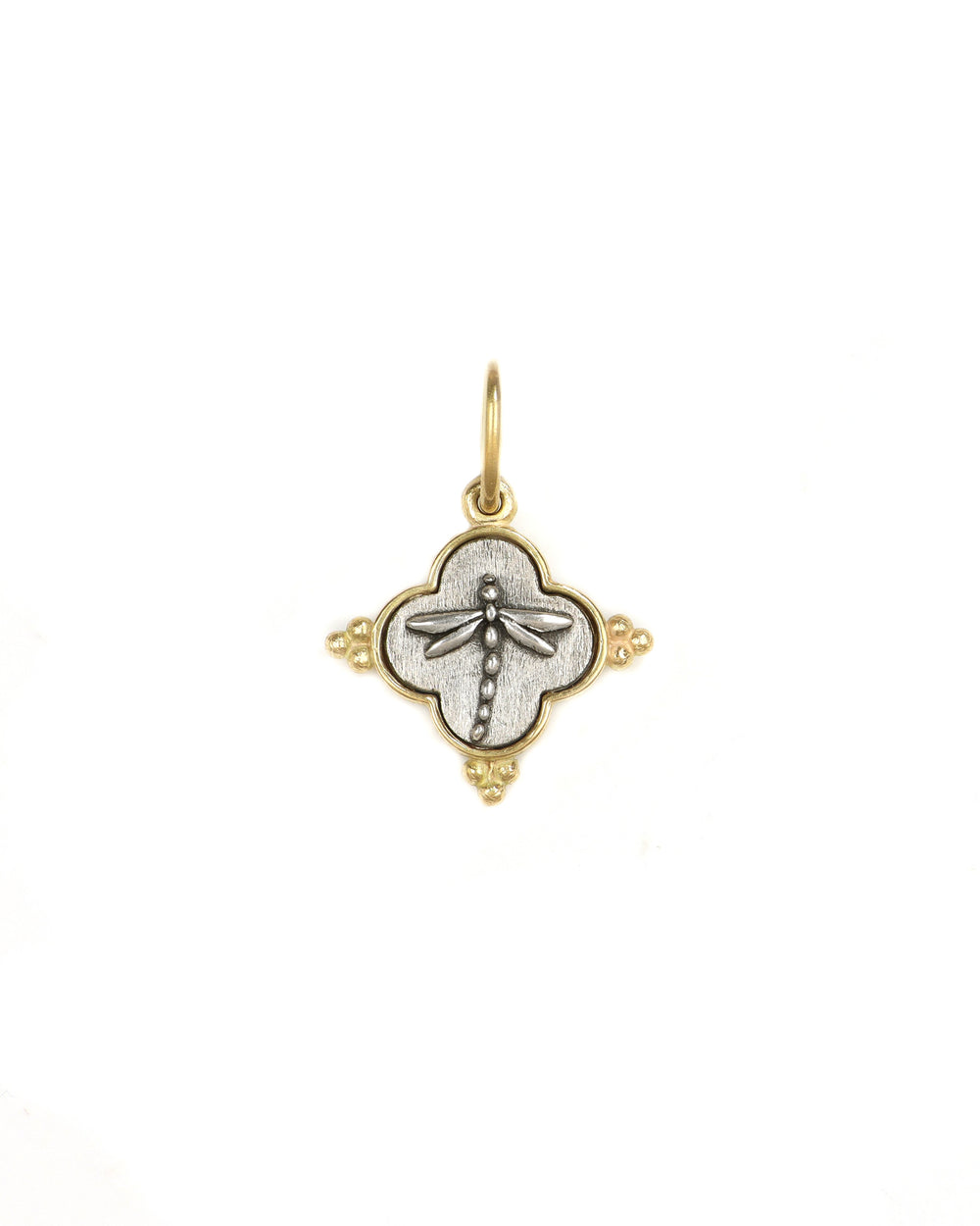 Double Flower and Dragonfly Charm