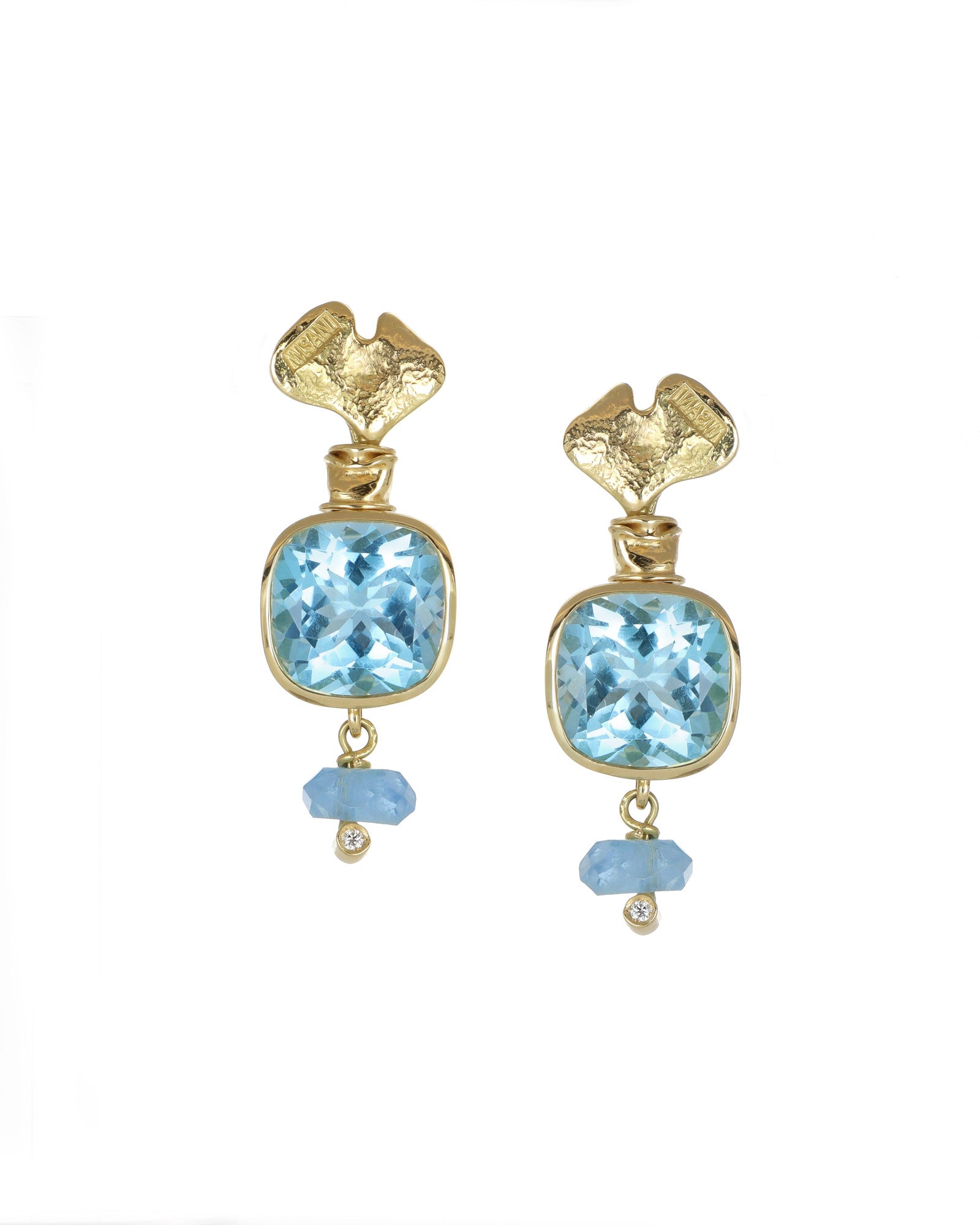 Blue Topaz Cushion Earrings