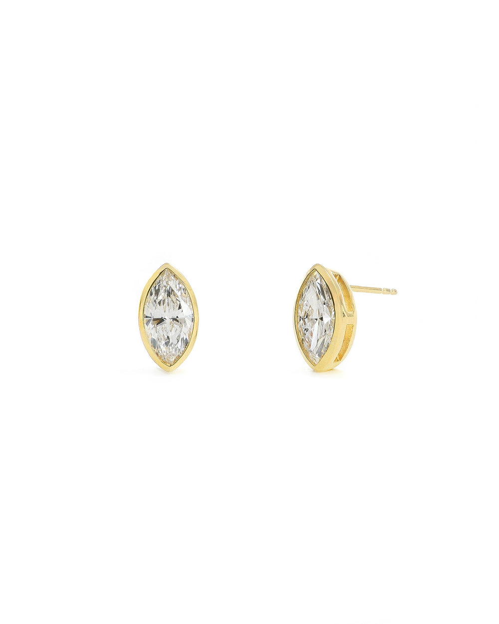 1.0ctw Bezel Set Marquise Studs