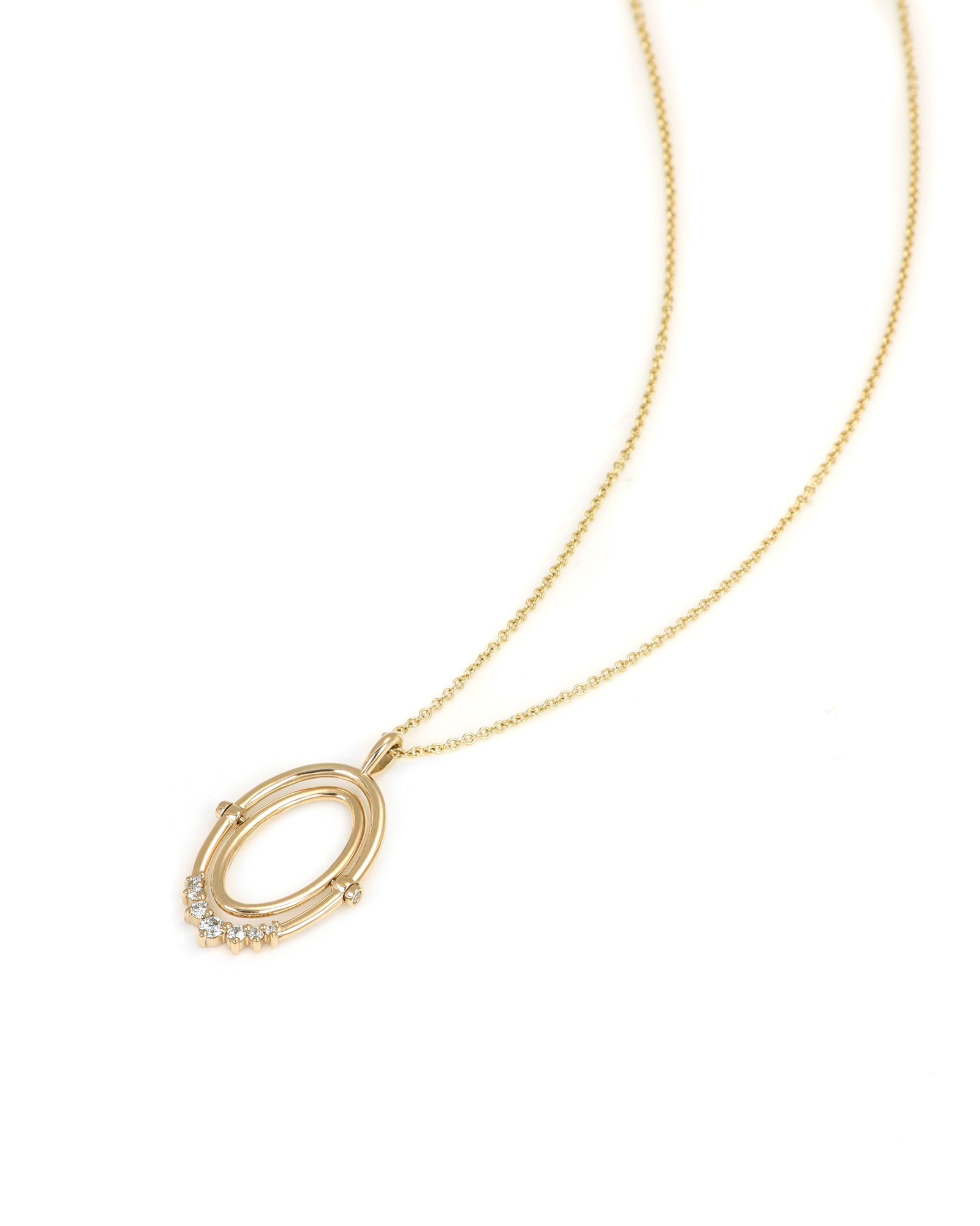Oval Spinner Diamond Pendant