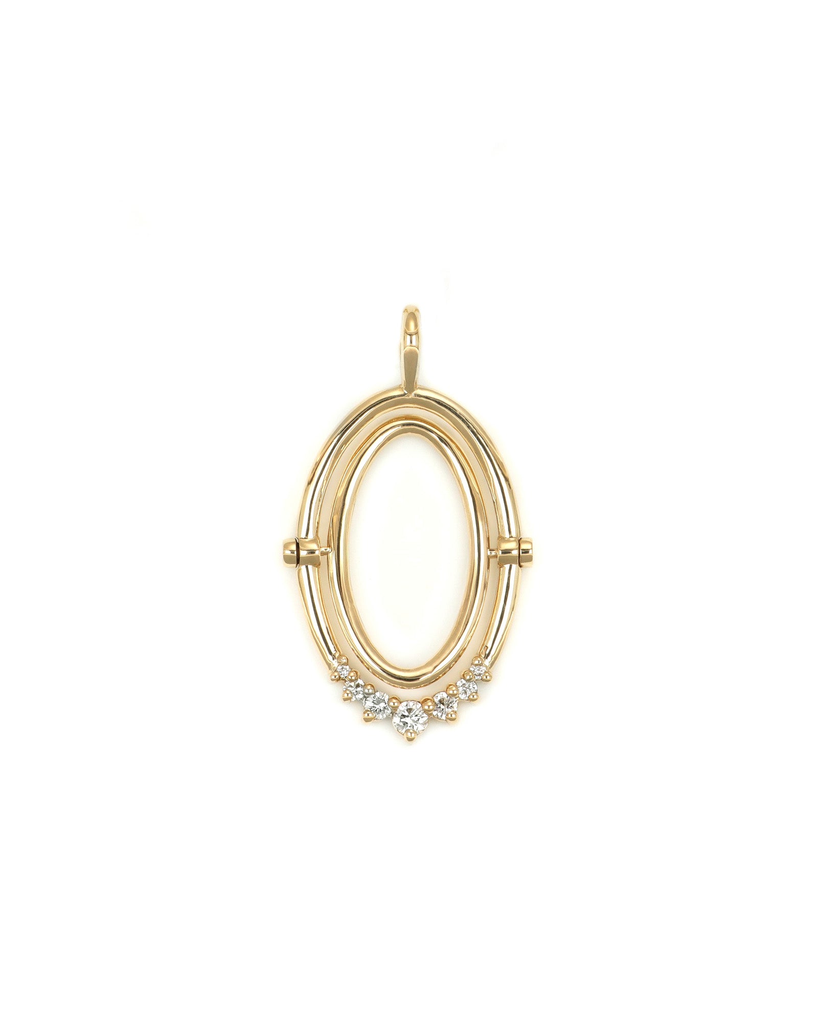 Oval Spinner Diamond Pendant