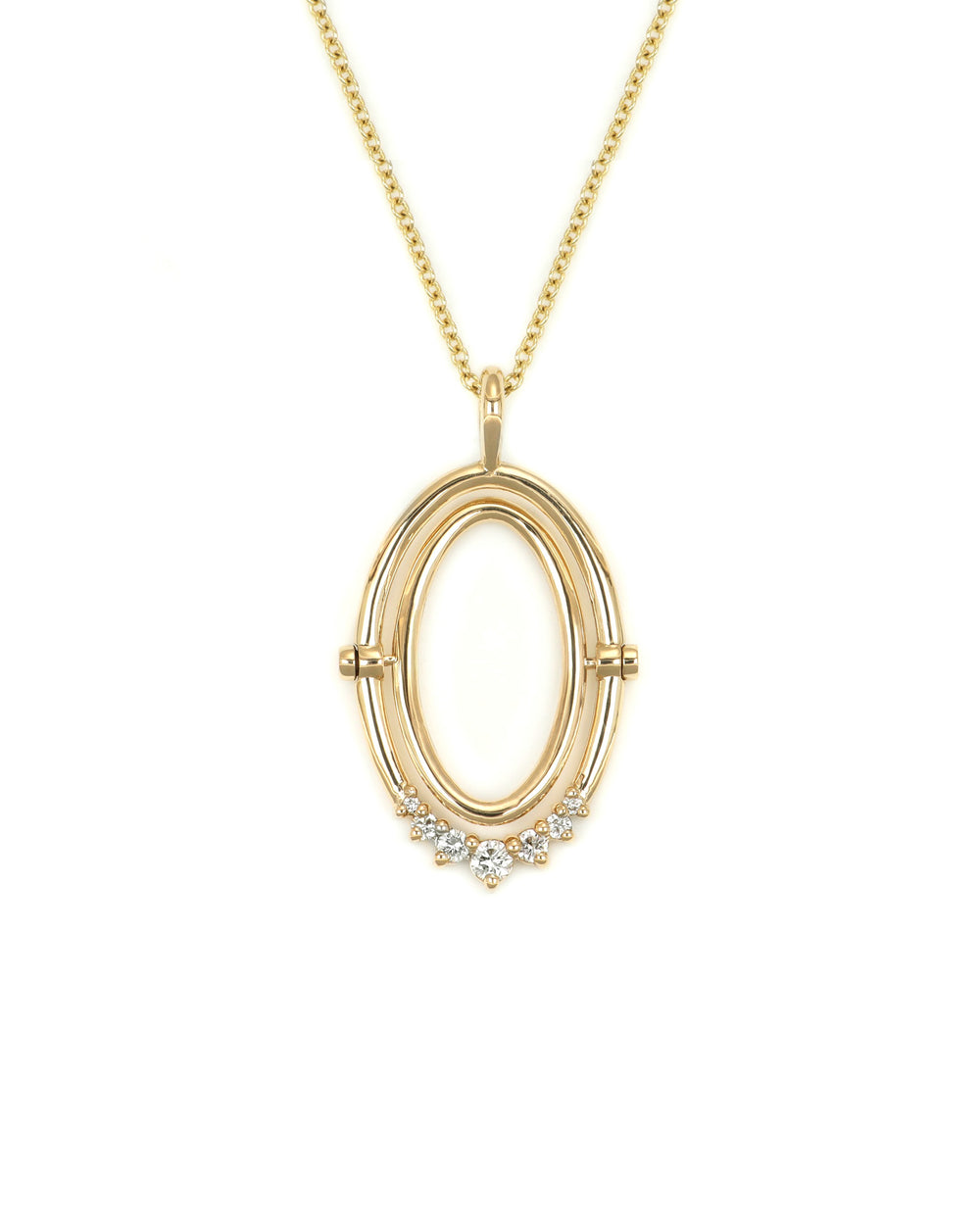 Oval Spinner Diamond Pendant