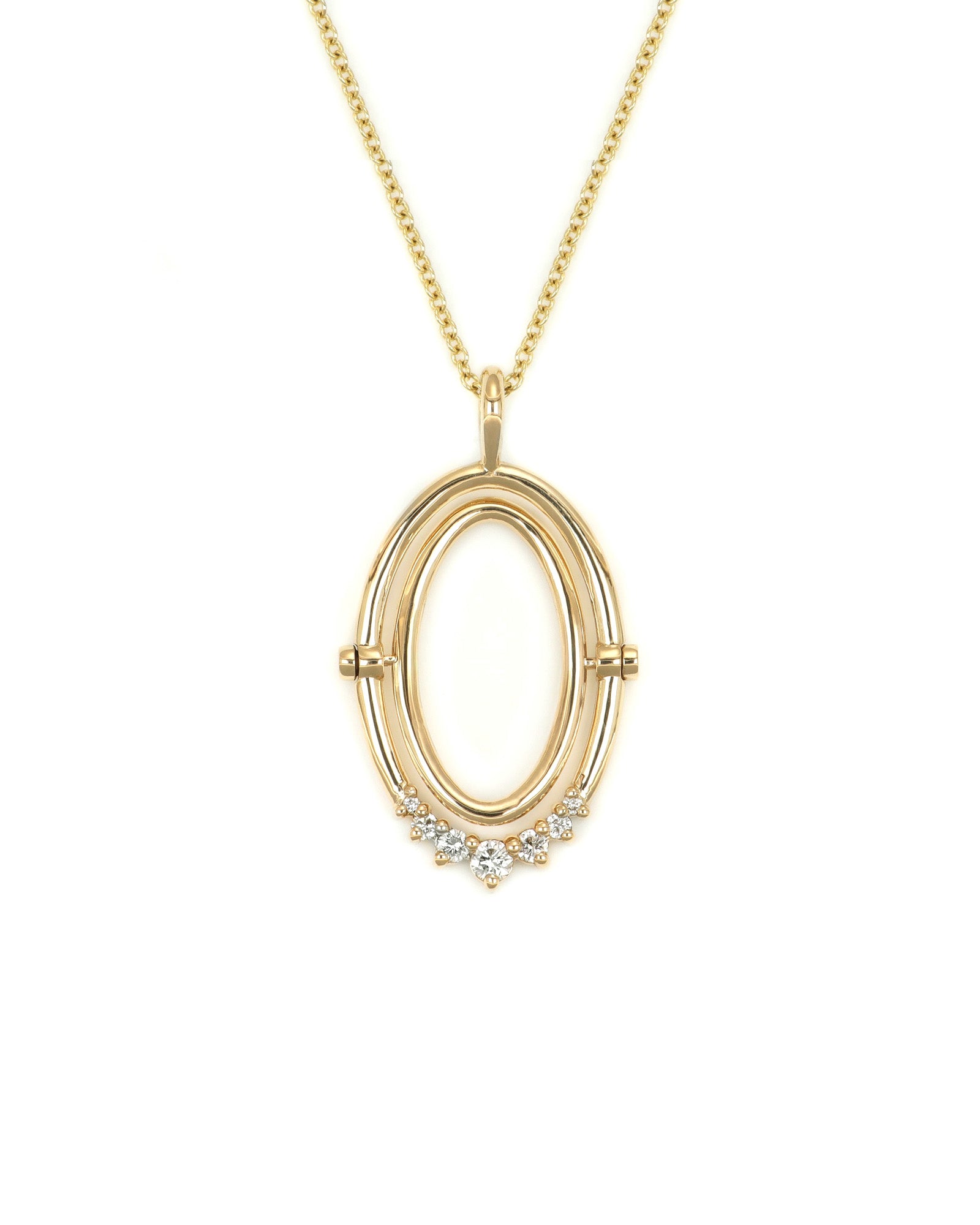 Oval Spinner Diamond Pendant