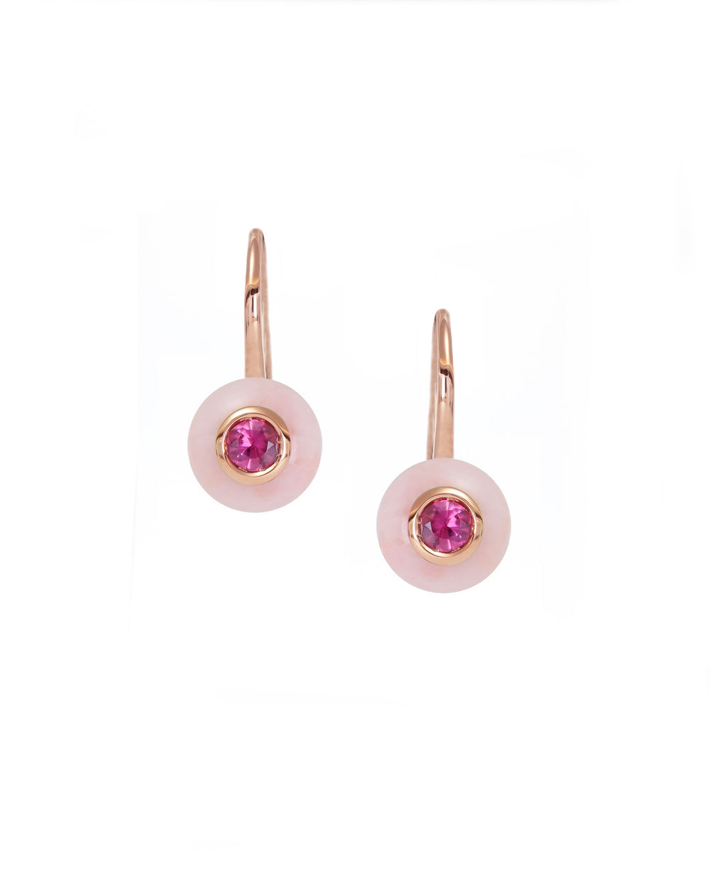 Rose Quartz and Rhodolite Earrings