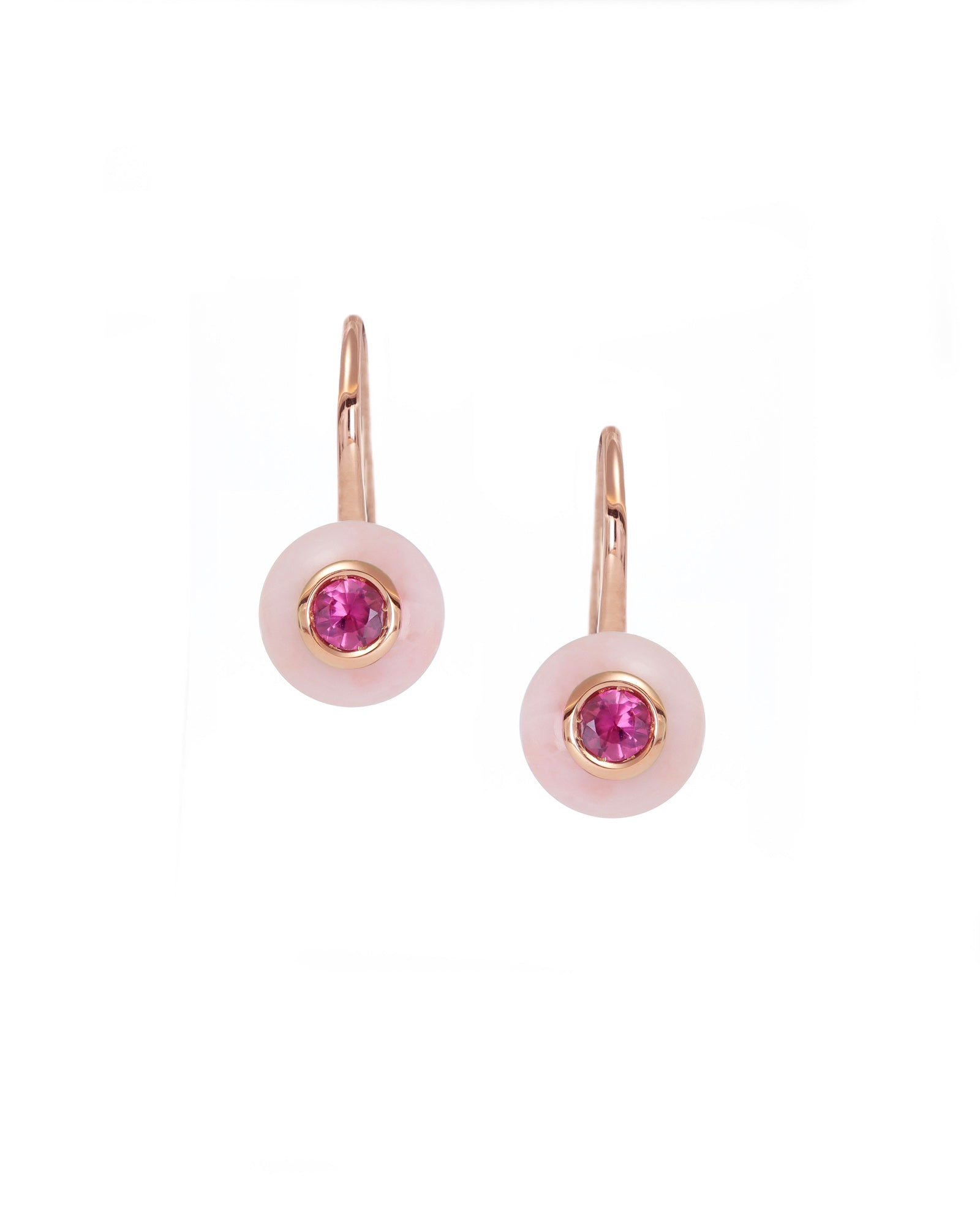 Rose Quartz and Rhodolite Earrings