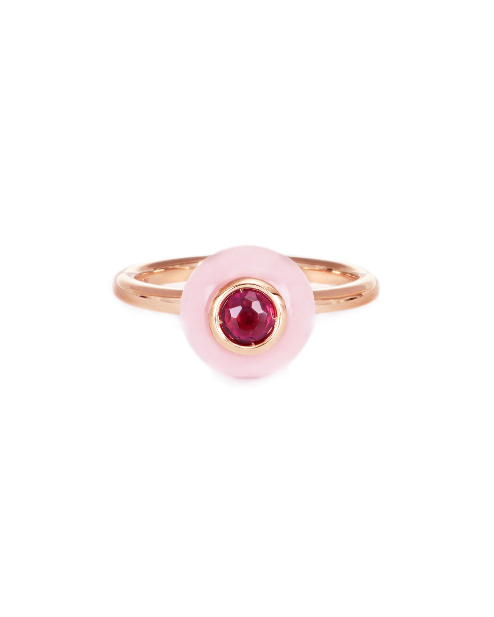 Rose Quartz and Rhodolite Ring