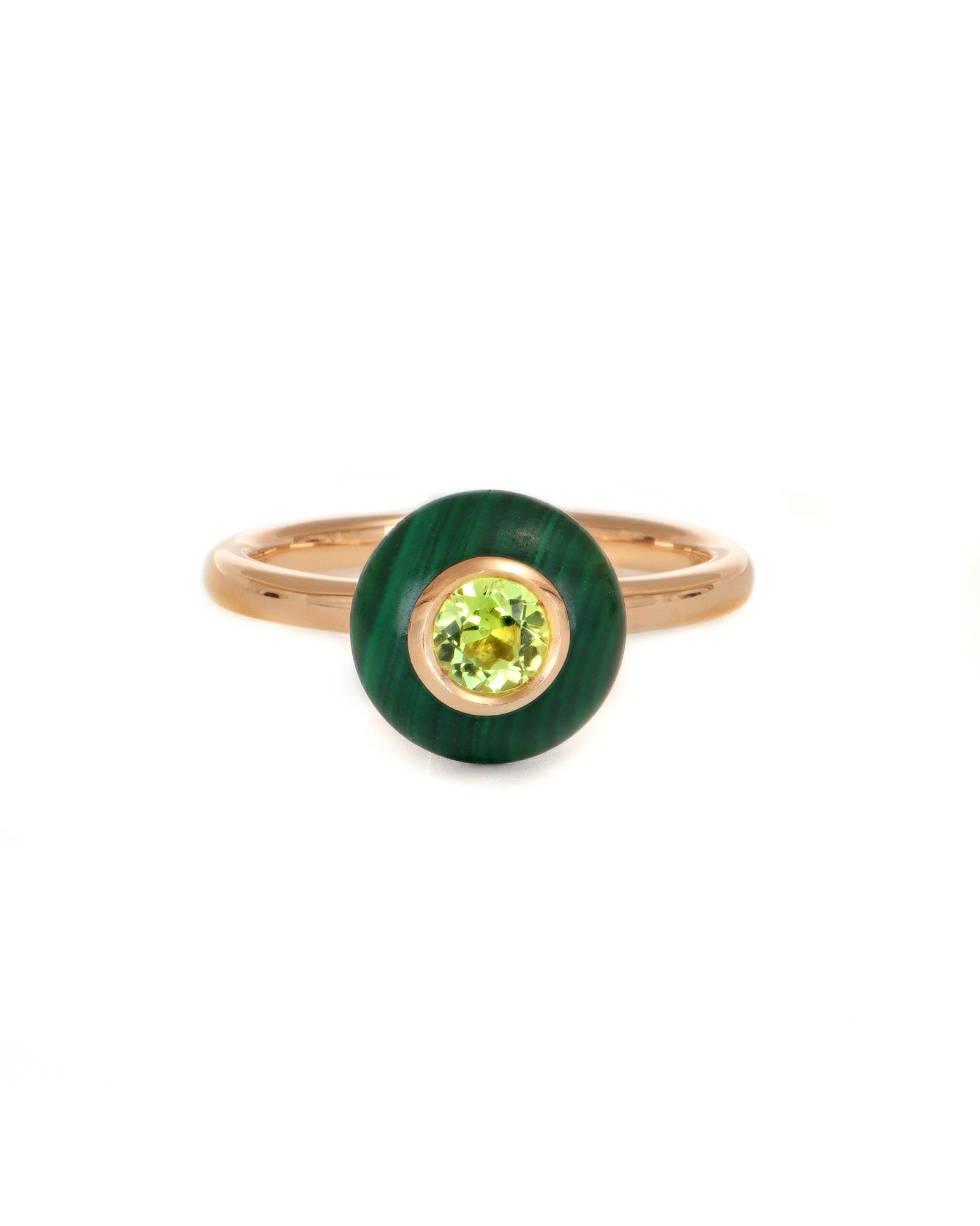 Malachite and Peridot Ring