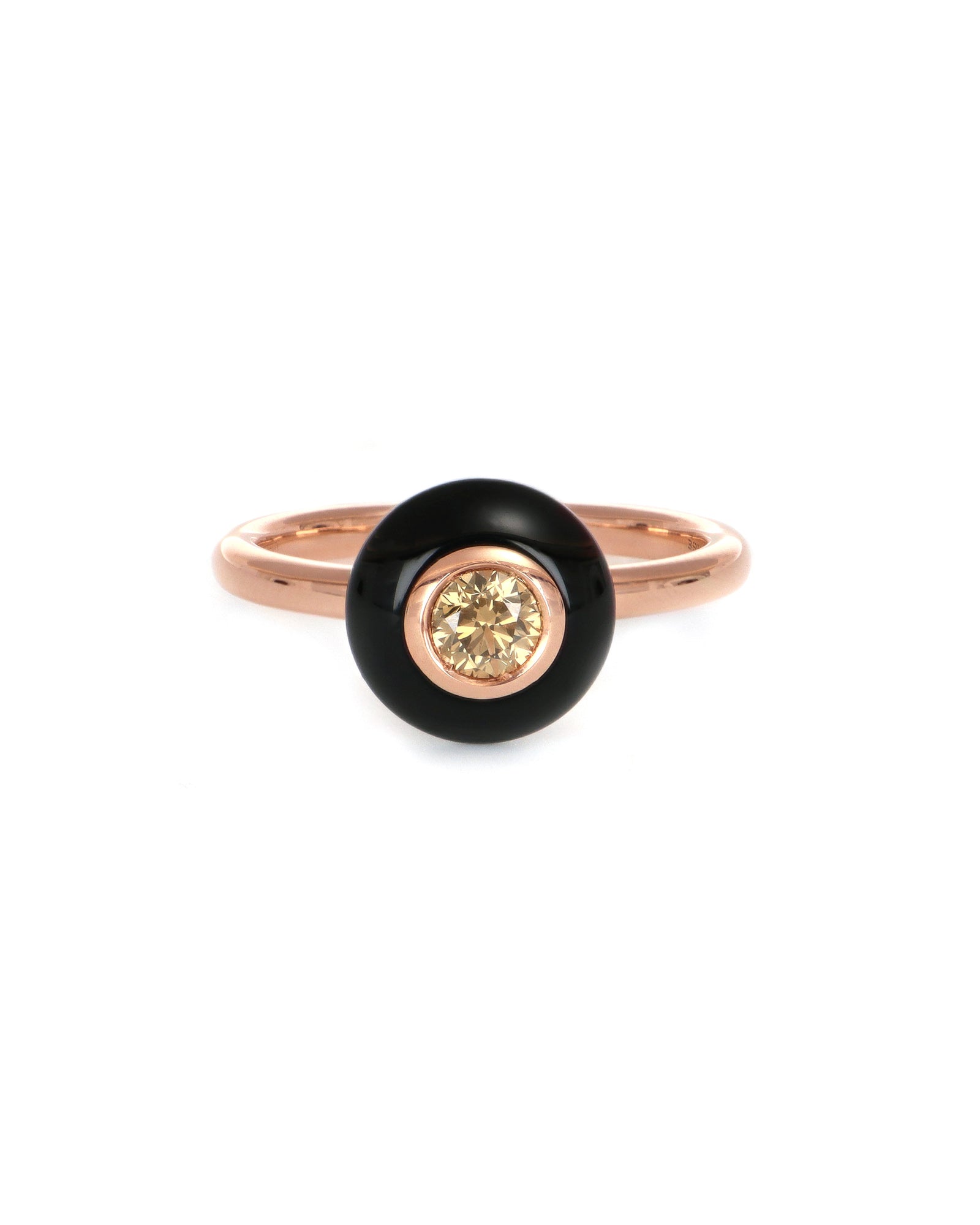 Onyx and Brown Diamond Ring