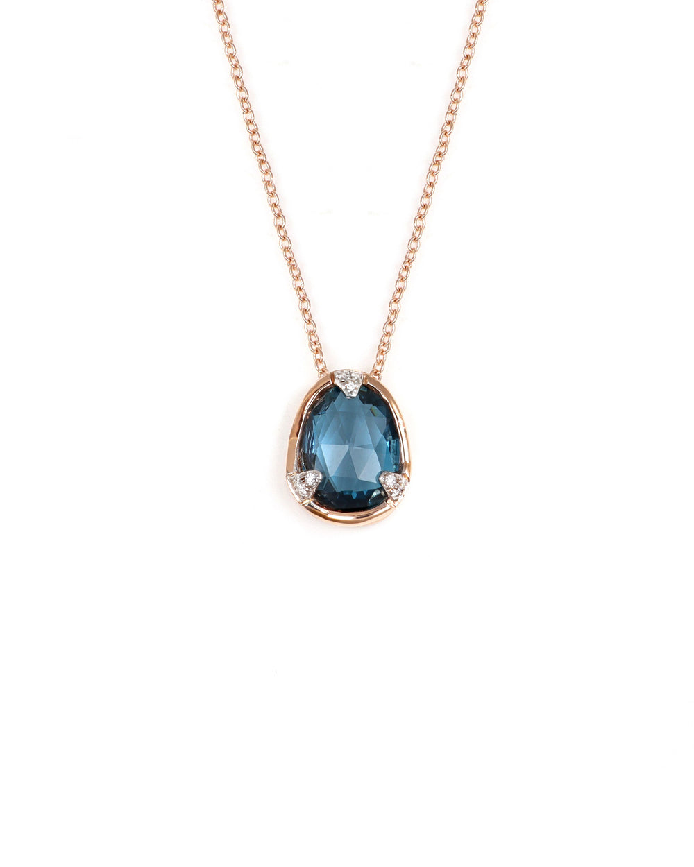 Rose Cut Blue Topaz Pendant