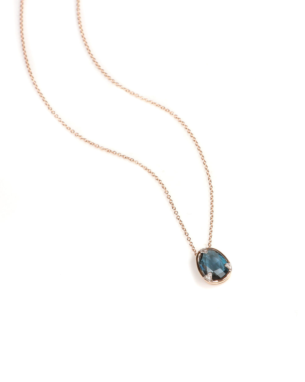 Rose Cut Blue Topaz Pendant
