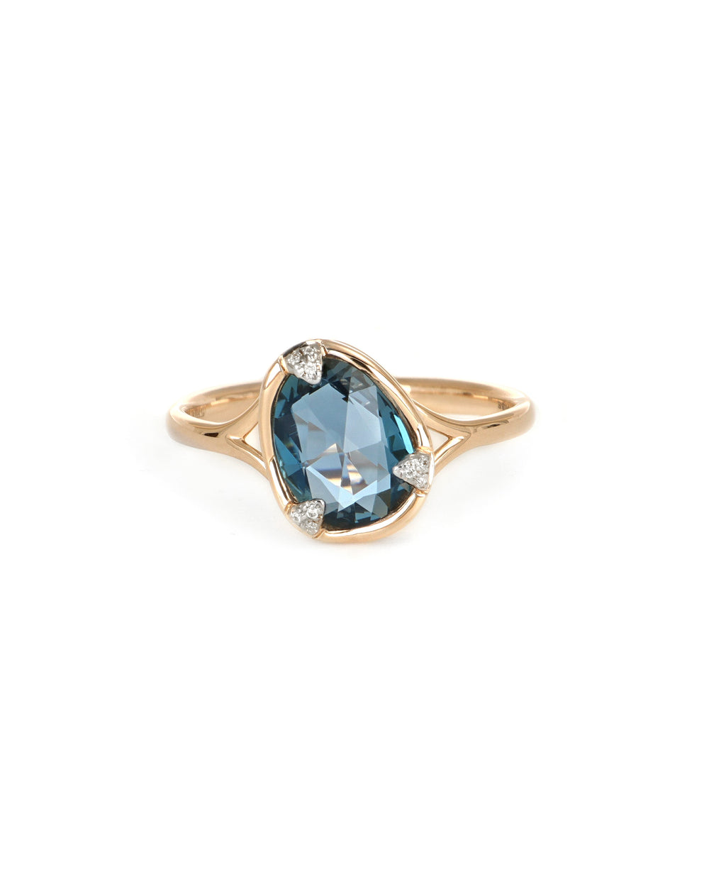 Rose Cut Blue Topaz Ring
