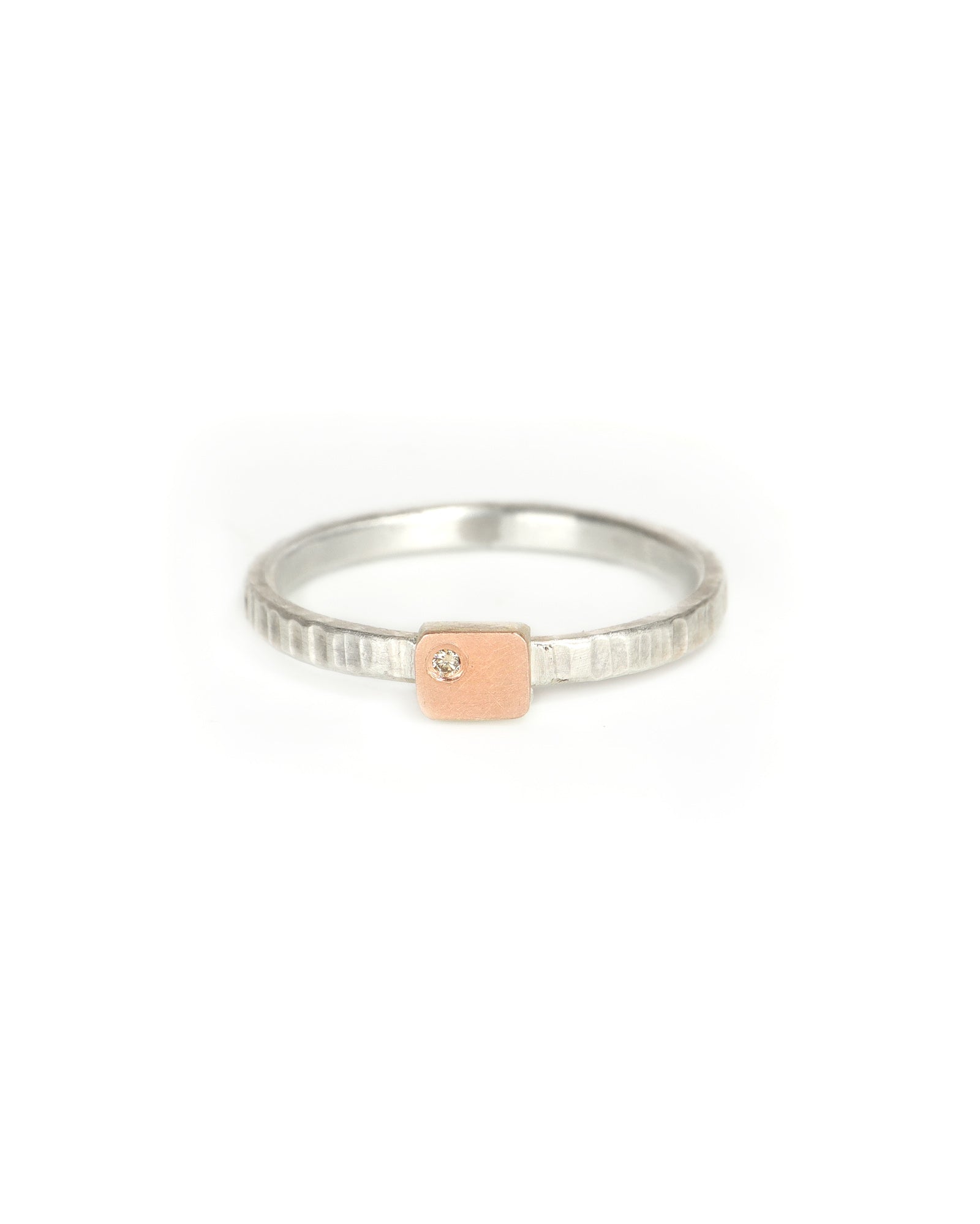 Tiny Cell and Diamond Stacking Ring