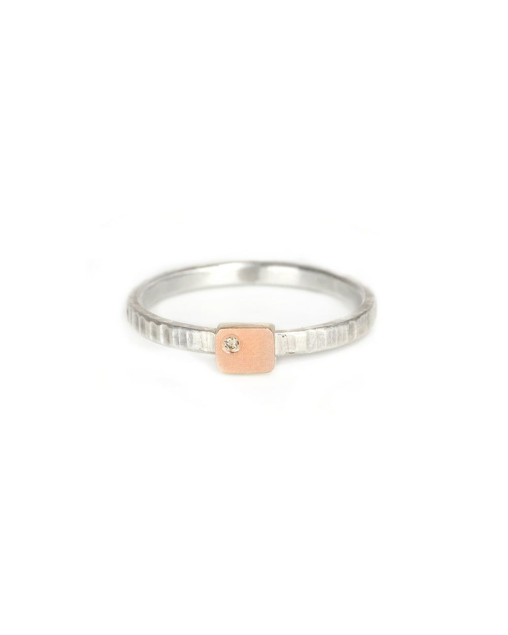 Tiny Cell and Diamond Stacking Ring