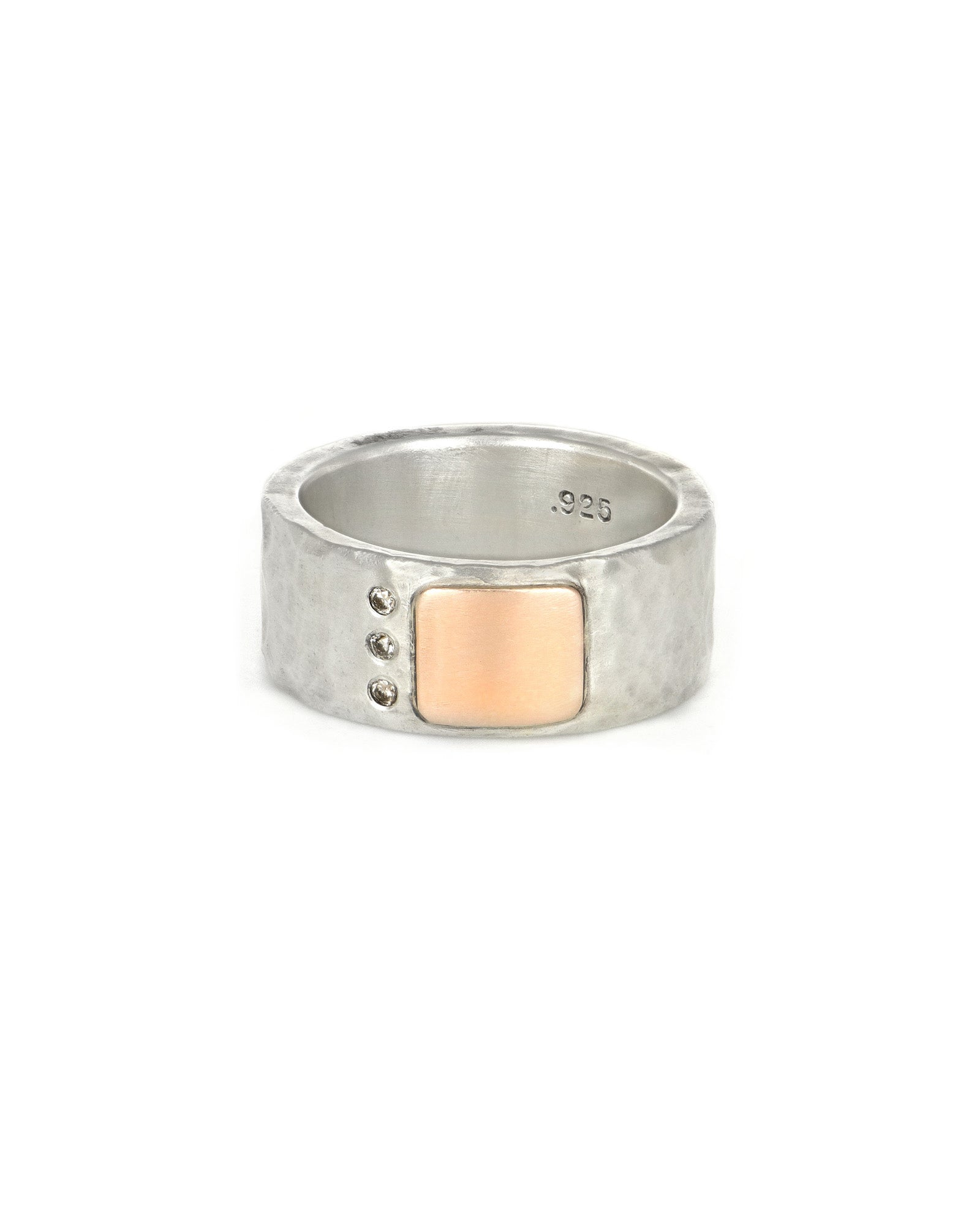 Two Tone Band with Diamonds