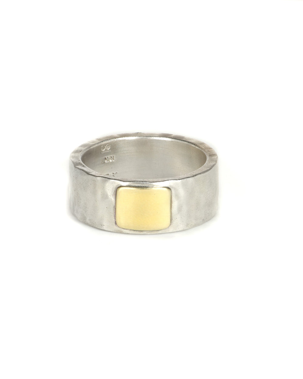 Silver Band with Gold Cell