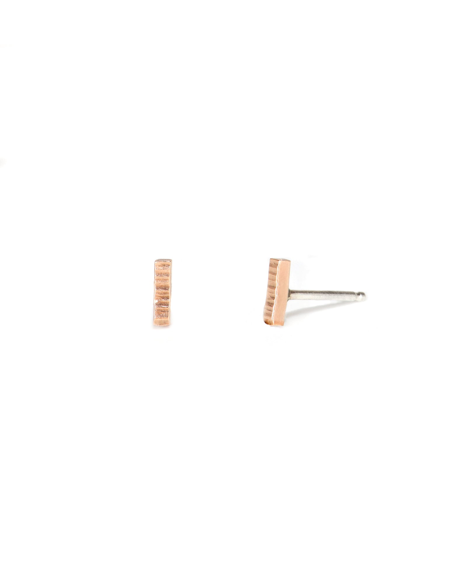 Tiny Rose Gold Bar Stud Earrings